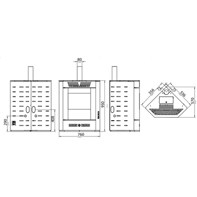 Isotta Pelletkachel 94 S-line 10.6 kW